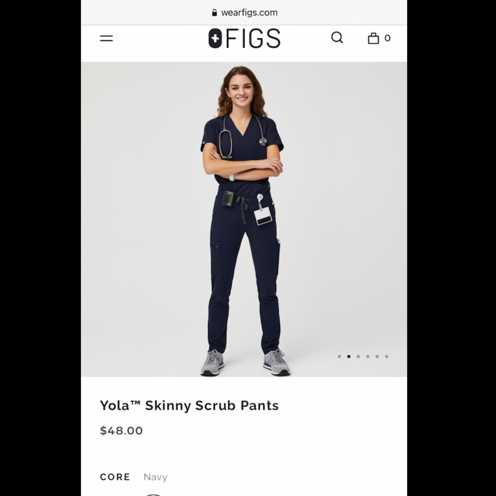 NWT FIGS navy blue yoga skinny scrub pants